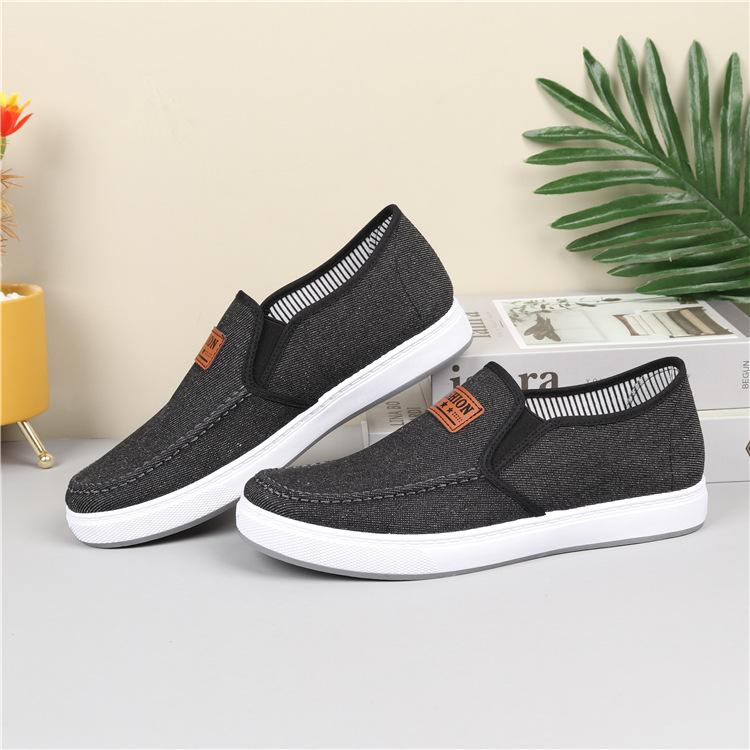 Students Middle-Aged And Elderly Casual Shoes Men'S Single Shoes Cloth Shoes Canvas One Pedal