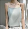 2025 Women's White Satin Camisole Tank Top: Elegant Back Design, Imitation Silk Summer Innerwear