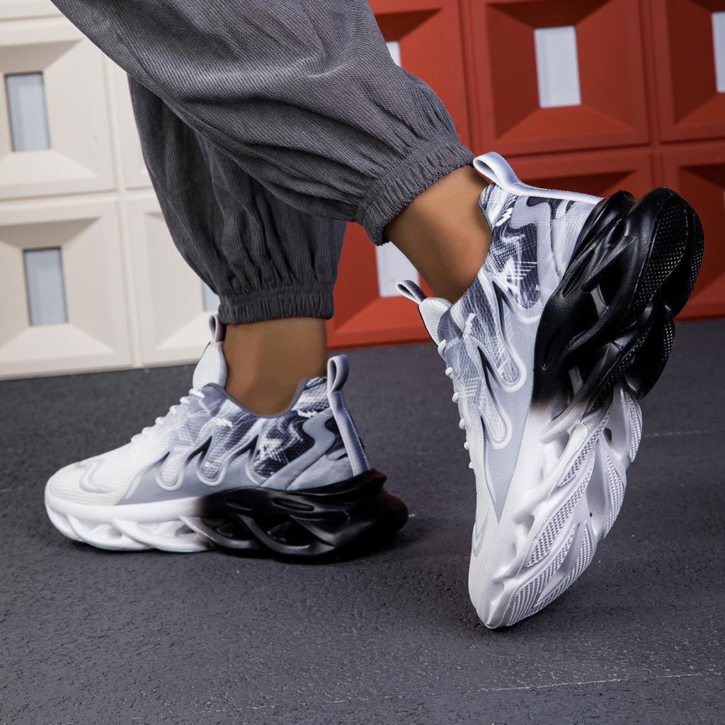 Fashion Running Shoes Flat Cushioning Comfortable Gym Jogging Shoes Mesh Breathable Training Tennis Sneakers for Men Lightweight Soft Te