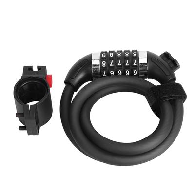 Wheelup Fietsslot Diefstalbeveiliging Vijfcijferig Cijferslot Staalkabel Fietsaccessoires voor Mountainbike E-bike(1,8m )