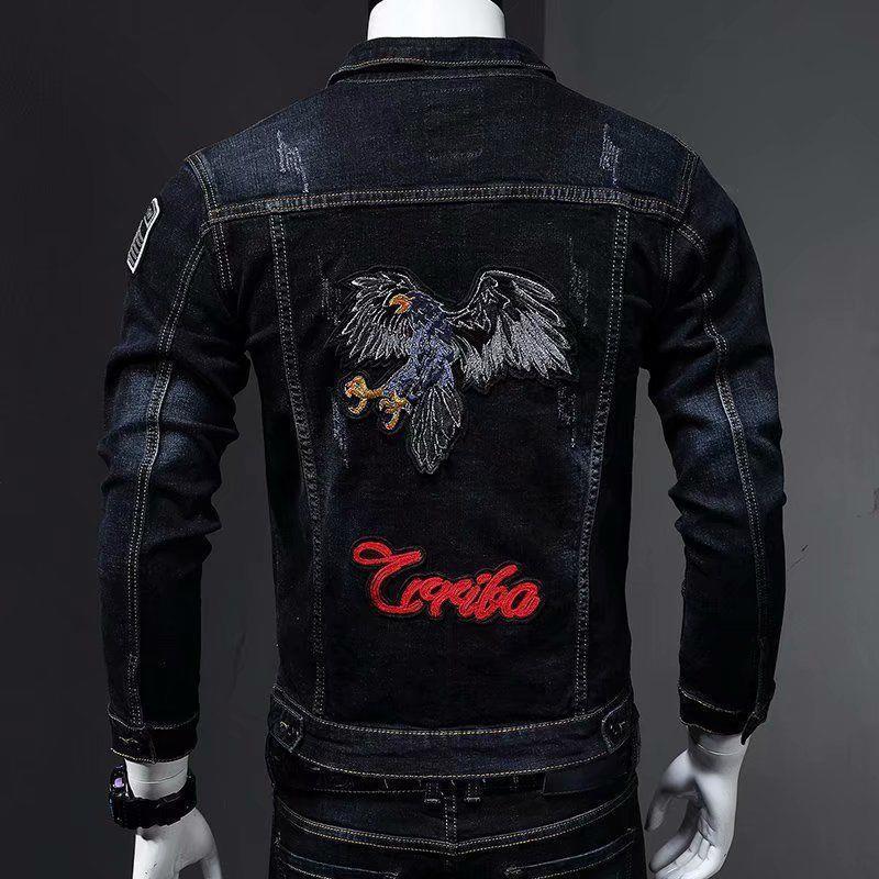 Men's Korean Style Slim Denim Jacket - Trendy Lapel Workwear for Spring & Autumn