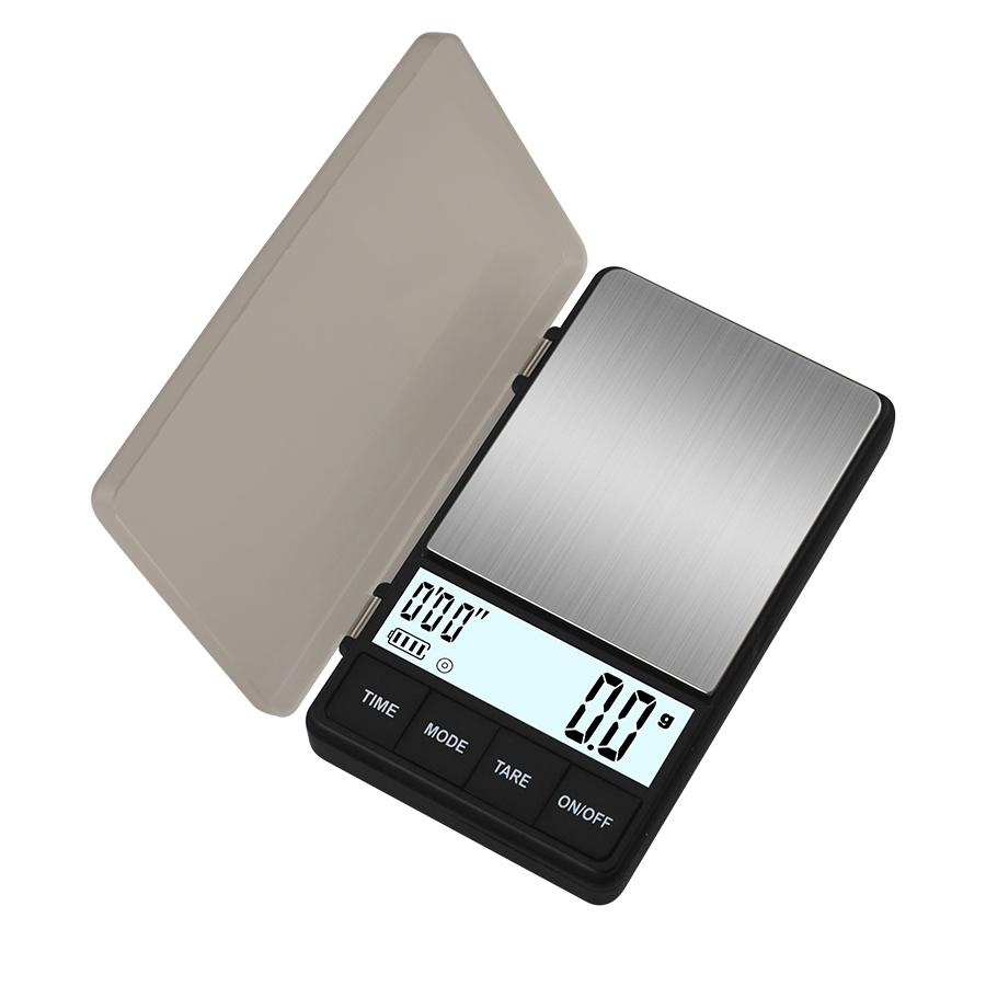 Hot Selling Black Mini Digital Coffee Scale 0.1G LED Electronic Weighting Kitchen Scale with Timer