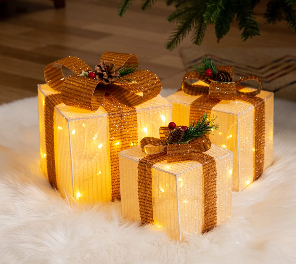 

Manatsulife Рождественская лента Подарочная коробка Светодиодная подсветка Верхушка для елки с батарейкой Декоративные огни для и Больше огней, Свет, По времени, Водонепроницаемый, Коробка,