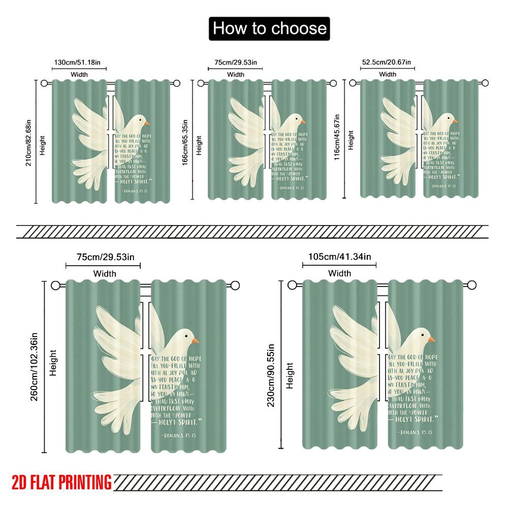 2pcs 2D flat printing Scene Curtains God Hope Spirit Peace Polyester Without Electricity Festive Holiday for Holiday Decor