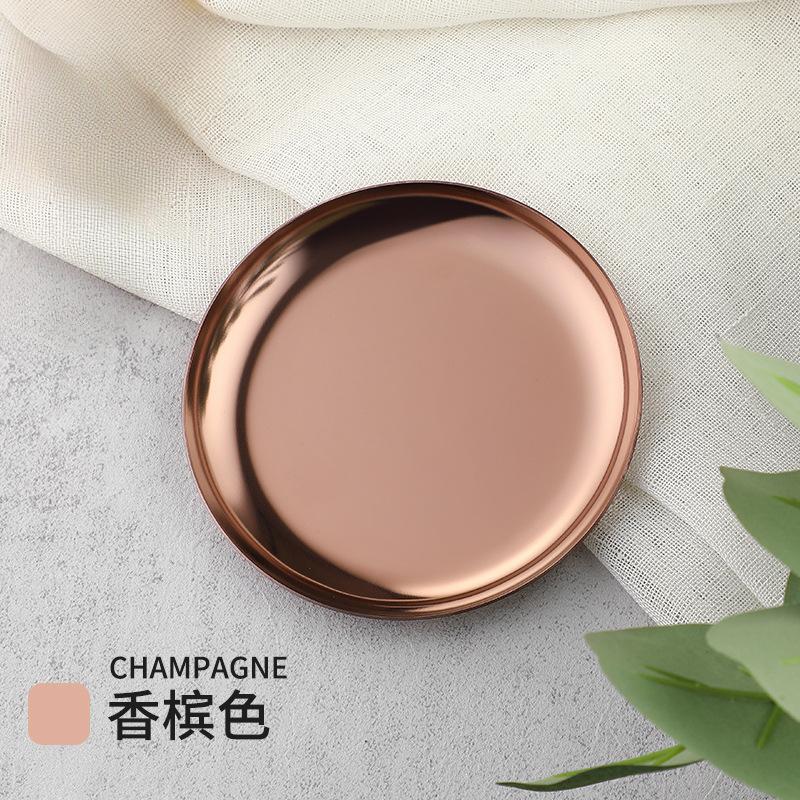 1Pc Light Luxury Nordic Style Metal Tray for Jewelry Dressing Table Bedside Table Dresser Table Jewel Holder Ornament Decoration