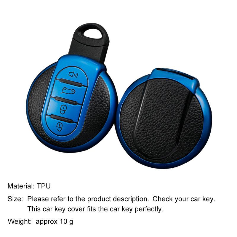 Leather TPU Car Key Case Cover for Cooper F55 F56 F57 F54 F60 JCW Clubman Countryman Keyless Shell Auto Accessories
