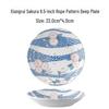 Japanese Mino Ware Ceramic Tableware Set: Creative Underglaze Fruit Plate, Noodle Bowl, and Rice Dish.