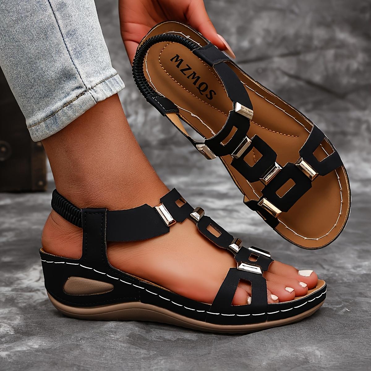 Fashionable Women S Thick-Soled Open-Toe Sandals Breathable Platform Heel with Ankle Straps Slip-on Design Elegant and Comfortablefor Casual Wear 36 чёрный 1480₽