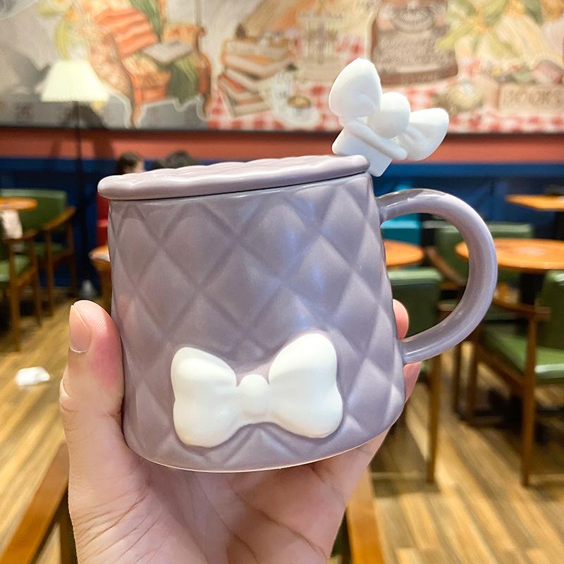 Nordic Creative Bow Mug Ceramic Cup Coffee Cup Milk Cup Breakfast Cup