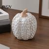 Matte White Harvest Gifts Ceramic Pumpkin Fall Table Centerpiece, Realistic Fake Figurine Nordic Style Home Accessories for Autumn Halloween