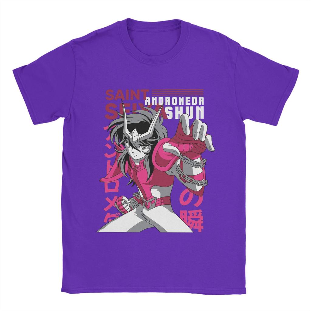 Men's Andromeda Shun   T Shirt Saints Seiya 100% Cotton Clothing Funny Short Sleeve Round Collar Tees Plus Size T-Shirts