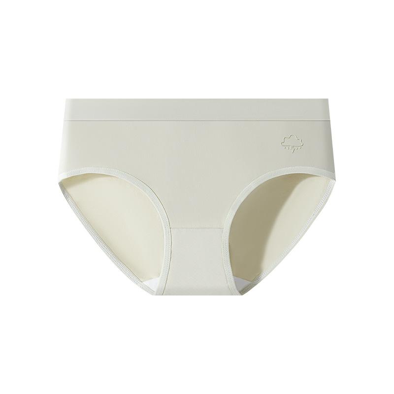 Women s Summer Pure Color Pure Cotton 10A Antibacterial No Traces Middle Waist Briefs M зелёный