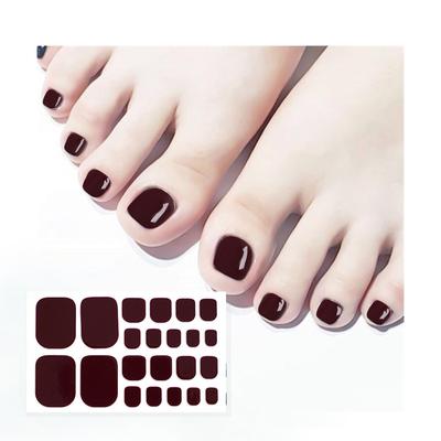 New Japanese and Korean Toe Nail Stickers Waterproof Solid Color Toenail Stickers Manicure Stickers