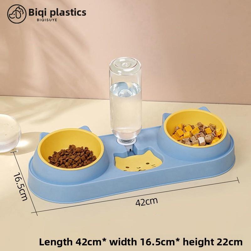 Pet Cat Food And Water Bowl Set With Antispill Design For Home Use