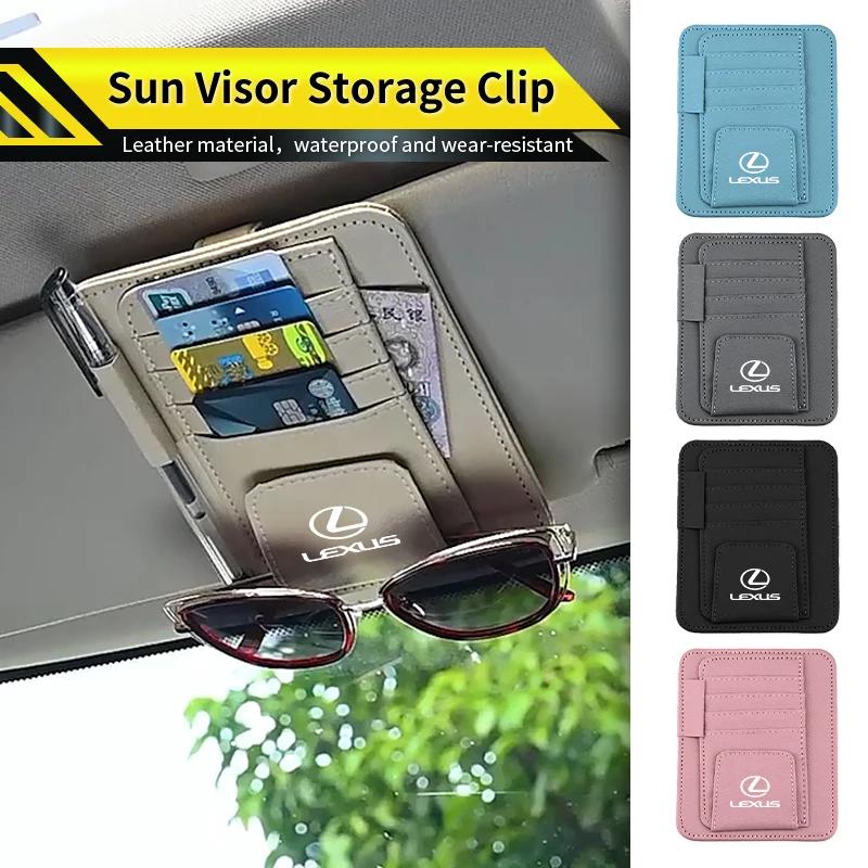 DJSZ3 Car Visor Sunglasses Holder Card Bag Glasses Storage Clip Interior For Lexus CT ES GS NX IS250 CT200h IS300h ES300h RX400h NX