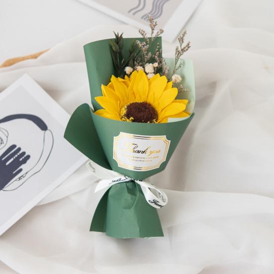 1/2Pcs Mini Fake Rose Sunflower Bouquet Handcrafted Soap Flower Petals Artificial Floral Decoration Valentine's Day Anniversary Birthday Romantic Gift