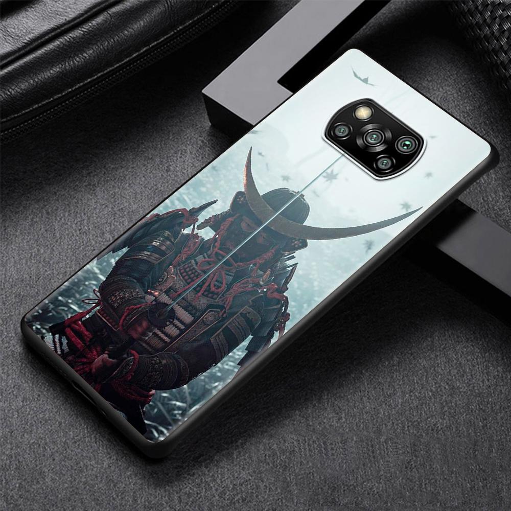 Fashion Samurai Demon Case for Xiaomi Poco X3 NFC M3 M4 Pocophone F1 F3 Redmi Note 9s 9 8 10 Pro Black Soft Phone Cover Coque