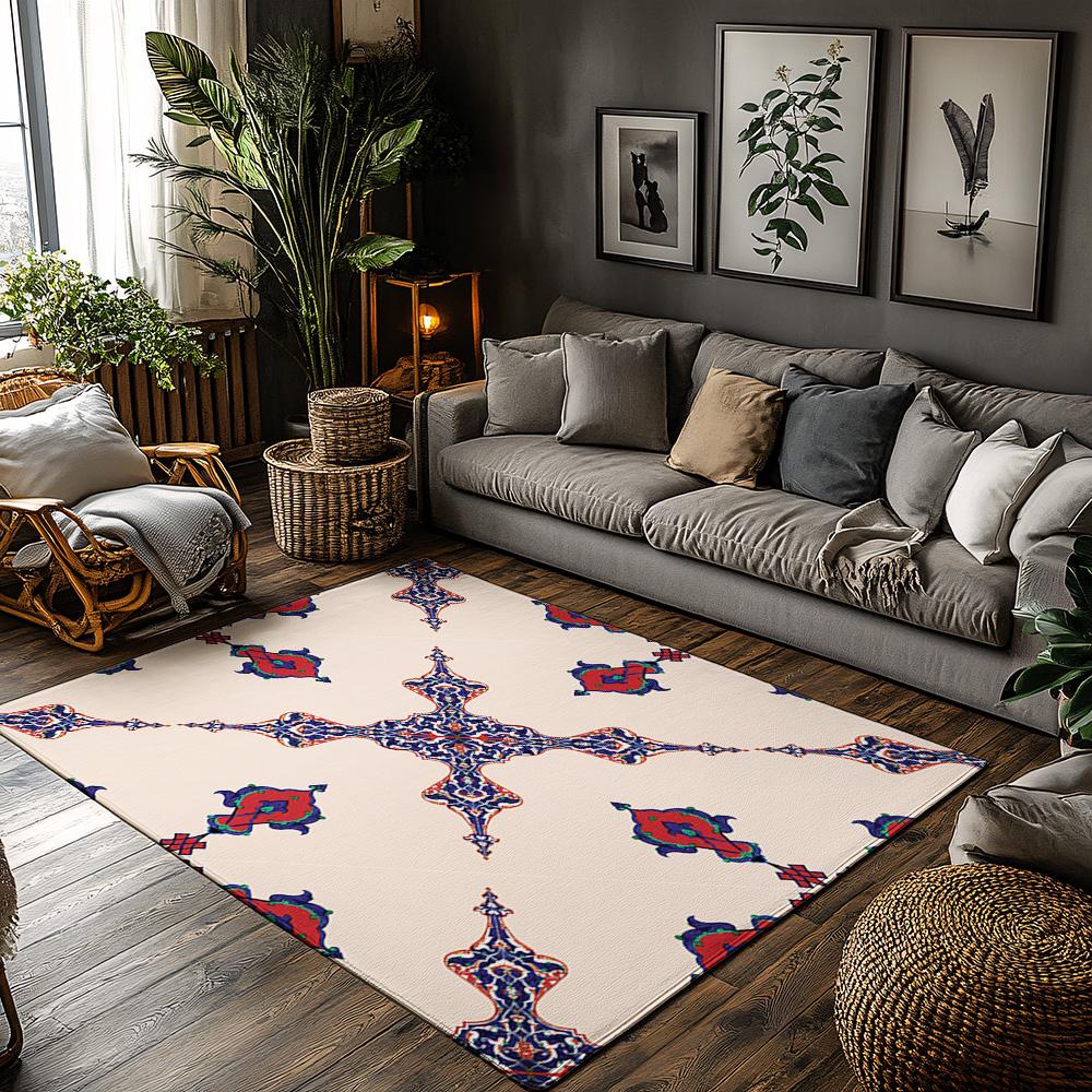 

Persian Carpet Area Rug Traditional Oriental Pattern Home Decor Floor Mat Non-Slip Living Room Bedroom Runner Rug Antique Design 50x80cm