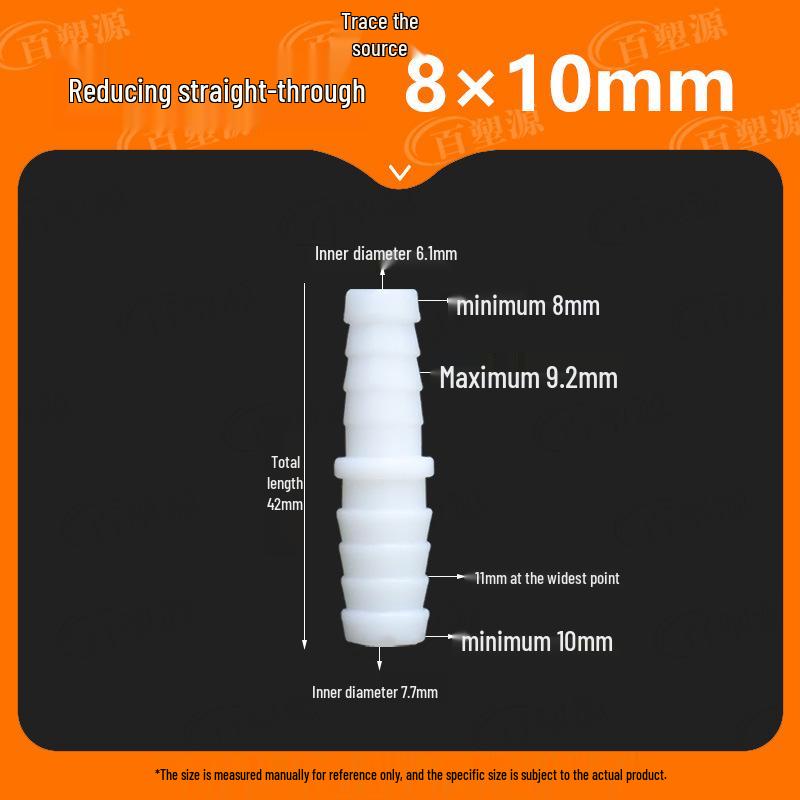 Plastic Hose Fitting: Reducing Straight-Through Barb Connector for Quick Water Pipe Connection in Fish Tanks