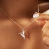 Elegant Ballet Dancer Pendant Necklace Stainless Steel Ballerina Necklaces For Women Jewelry Gifts