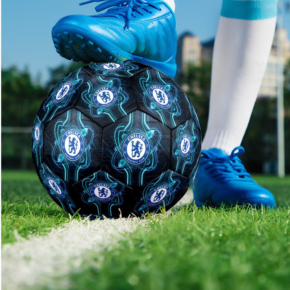 Chelsea FC Theme Soccer Ball Size 5 Soccer Ball Soft Touch Professional Training Football for Outdoor Sports