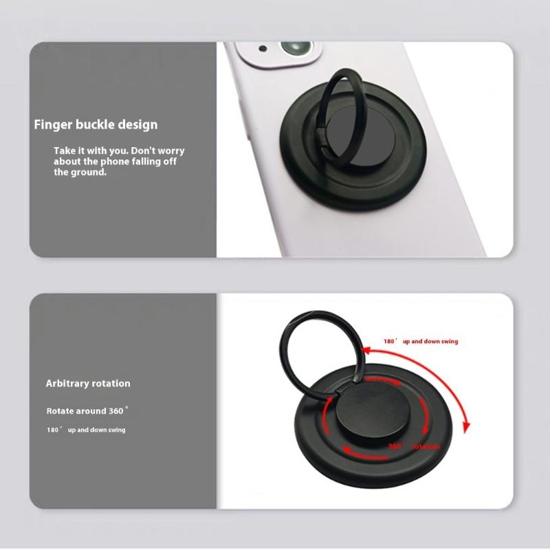 Adjustable Phone Finger Stand Magnetic Attachment Wireless Charging Foldable 360 Rotating With Adjustable Viewing Angle