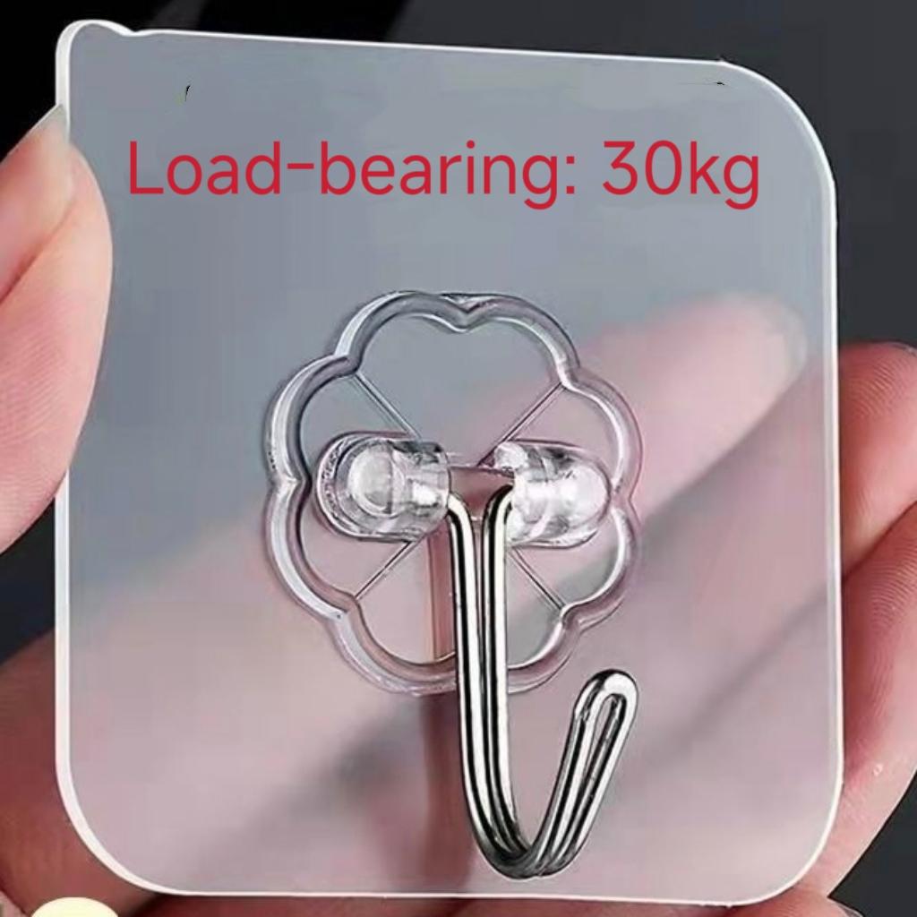 No Drill Self Adhesive Hooks Wall Mounted Shoe Rack, Strong Sticky Waterproof Hangers for Kitchen, Bathroom, Dorm, Bedroom & Door Back Storage