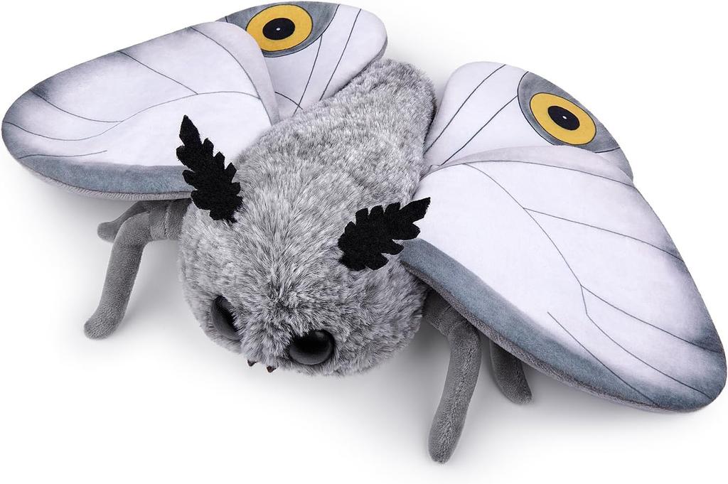 ZHONGXIN MADE Niedliches Motten Plüschtier, Weiße Motte Stofftier 11 Zoll, Handgemachtes Großes Mottenmann Insekten Plüschmodell Spielzeug, Einzigartige Plüschtier Geschenk Sammlung