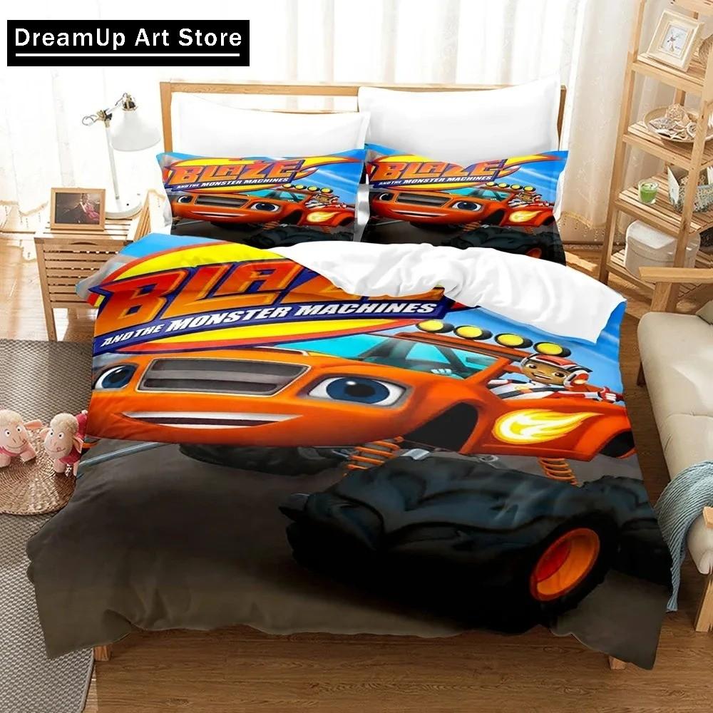3D Print Blaze N Monster Machines Bedding Set Cartoon Duvet Cover Double Twin Full Queen King Adult Boys Bedclothes Quilt Cover