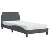 VidaXL Lit avec matelas gris foncé 90x190 cm velours, meuble de chambre, lit simple, cadre de lit incurvé, sommier, lit en 3208312