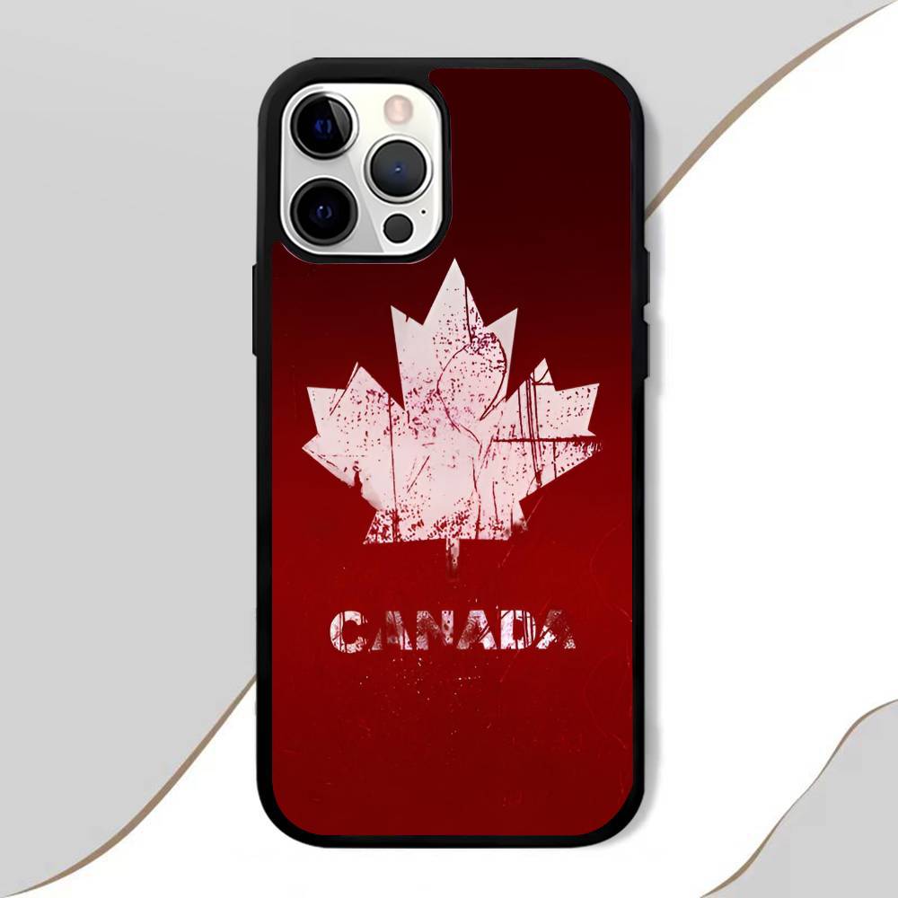Canada Flag Phone Case Mobile Suitable For Apple 16 PRO MAX 15 14 13 12 MINI 11 Patch Black Hard Shell