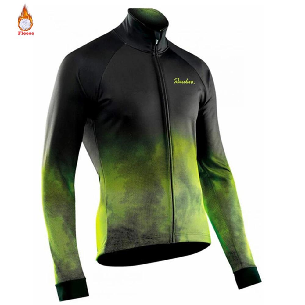 2025 Raudax Winter Thermal Fleece Cycling Jersey Set Warmer Ropa Ciclismo Men Long Sleeve MTB Cycling Clothing Triathlon Suit