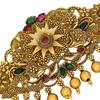 Traditional Gold-Plated Hair Barrette Clip With Floral Design And Beads Danglers (Design-1)