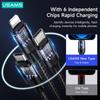 USAMS PD 100W 5 In 1 Schnellladedatenkabel QC 3.0 USB auf Typ C Micro USB Lightning Kabel für iPhone iPad Huawei Xiaomi Samsung