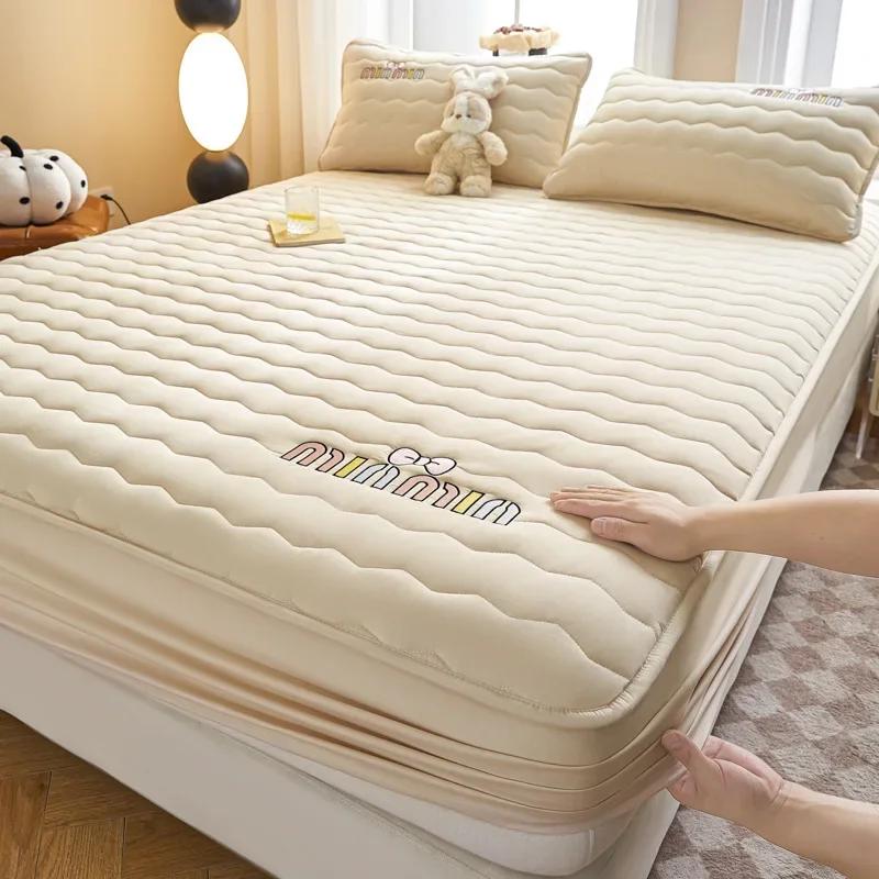 

Современное простое соевое хлопковое мультяшное вышитое покрывало на кровать, универсальное для четырех сезонов, однотонная нескользящая простыня без наволочки 48x74cm pillowcase