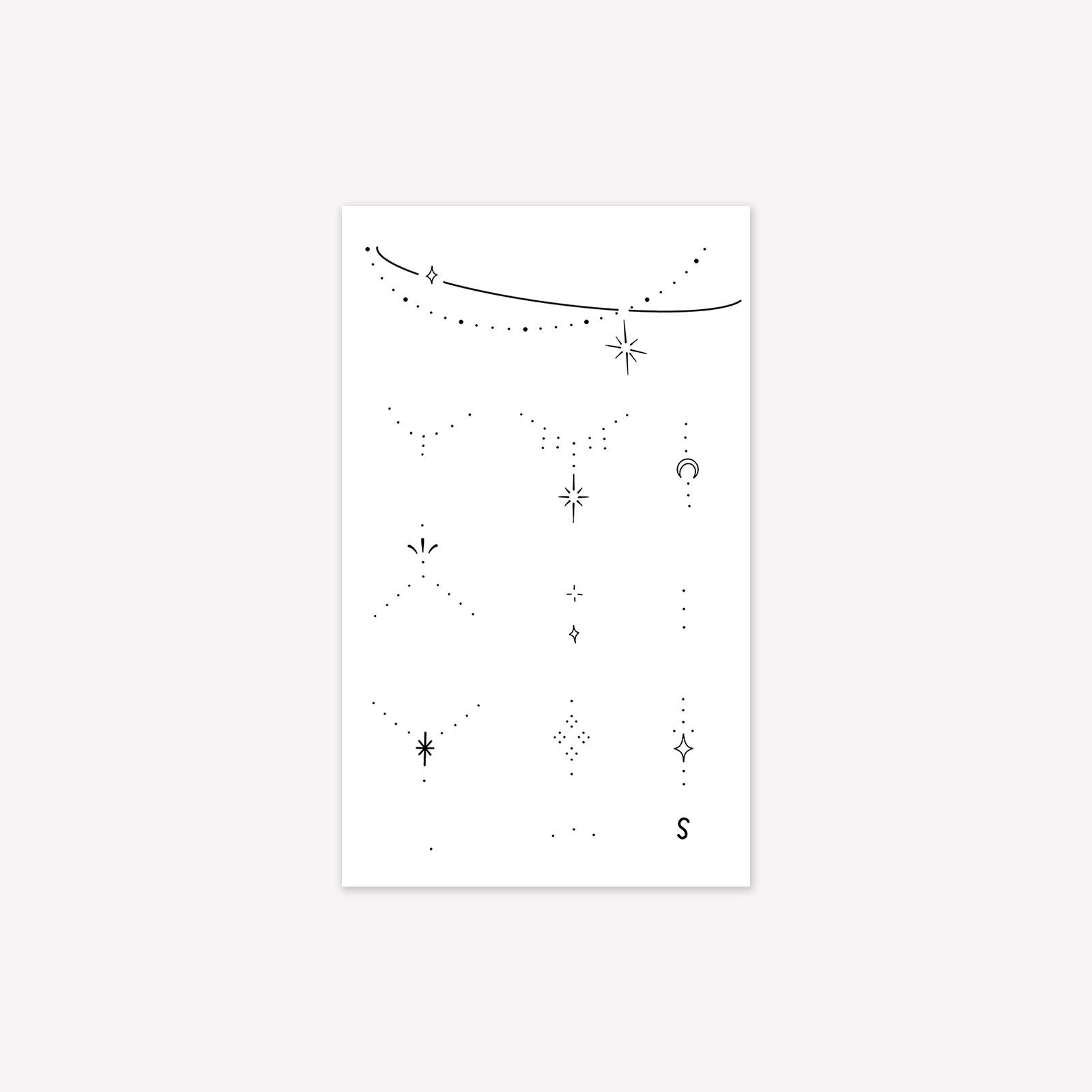

High-Value Star Pendant Tassel Hand Back Totem Tattoo Sticker 9*15CM