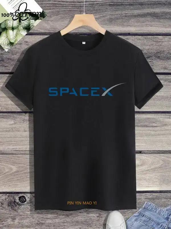 Outer  SPACE X  T-Shirt  Earth, Cool Summer  Short-sleev  T Shirt for Men Kawaii Clothes Y2k Tops  Streetwear