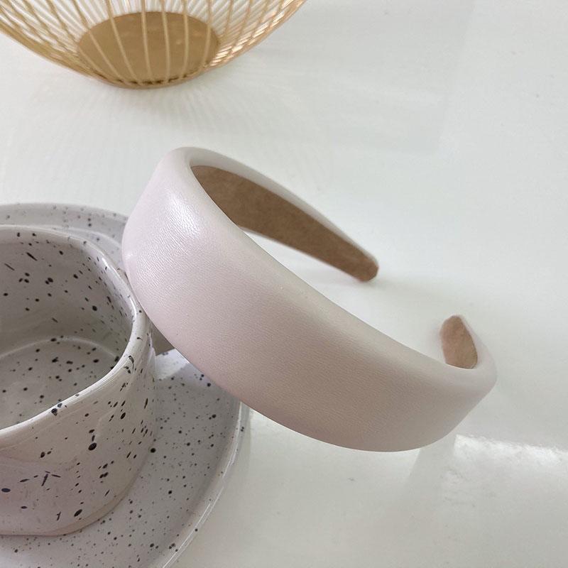 Vintage PU Leather Headbands Hairbands Women Girls Solid Wides Spong Thick Hair Hoops Hair Bands Bezel Fashion Hair Accessories