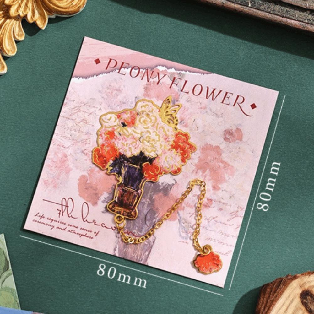 Reading Stationery Reading Book Clip Metal Bookmark Creative Flower Bouquet Bookmark Gift