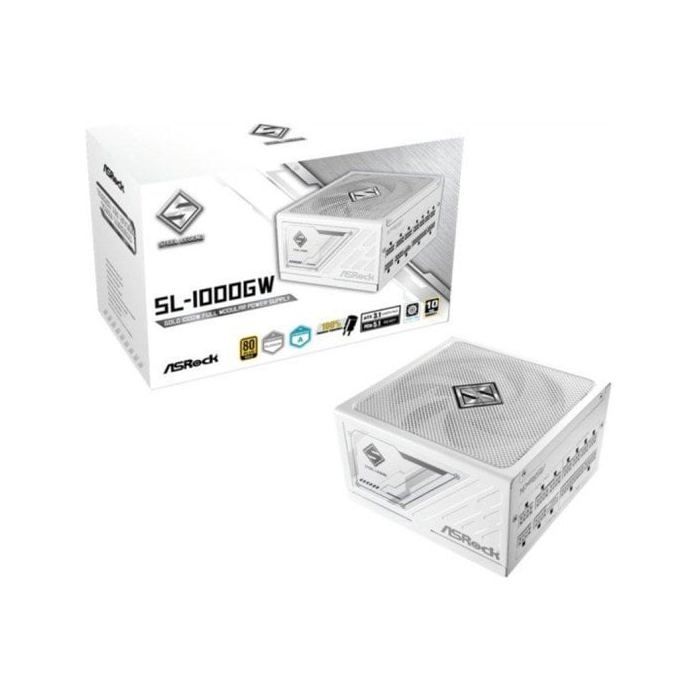 Fuente De Alimentación Asrock 1000W Certificación 80+ Gold Steel Legend Blanca Diseño ATX