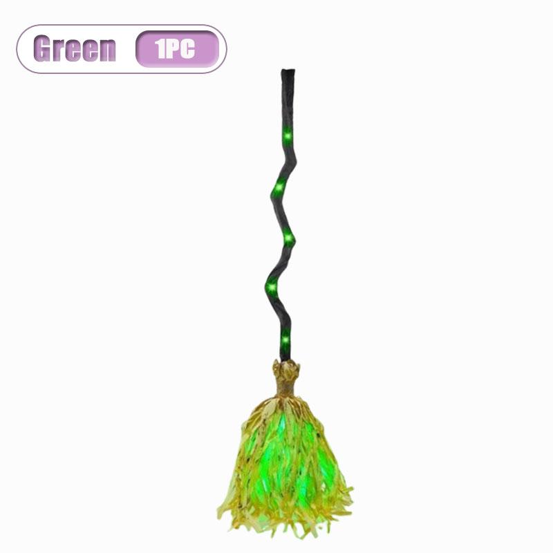 1-4PCS Halloween Magic Broom with Sound and Touch Activation Animated Light Up Moving Dancing Broomstick for Haunted Decoration