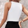 Women Vest Round Neck Sleeveless Shiny Sequin Decoration Tank Tops Hollow Design Slim Fit Camisole Daily Wear