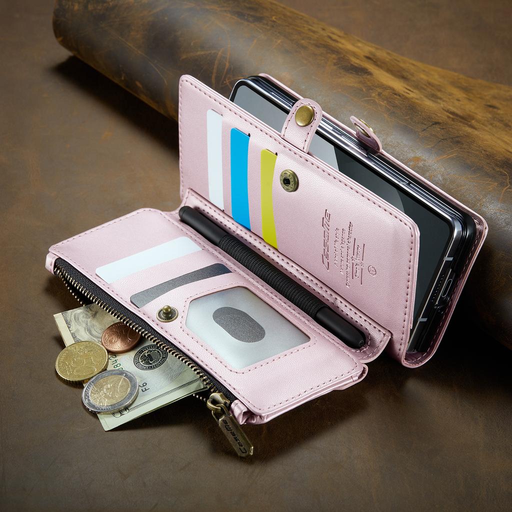 Crossbody Cards Solt Zipper Wallet Leather Case For Samsung Galaxy Z Fold 6 5 4 3 5G Purse Bag Pocket S-Pen Holder Lanyard Cover