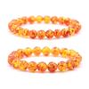 Women Charm Women's Natural 10MM Resin Amber Bangle Bead Round Bracelet Elastic