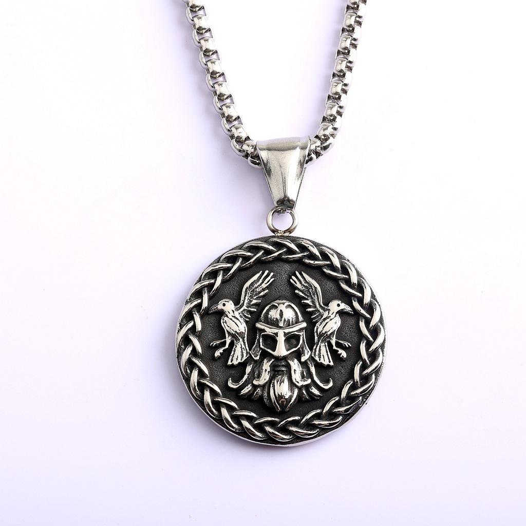 

Viking Double Sided Odin Triangle Symbol Pendant Necklace For Men And Women Stainless Steel Retro Jewelry