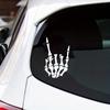 Hot Reflective SKULL Middle Finger Car Stickers and Decal Car Window Decorative for Window Trunk Vinyl Styling