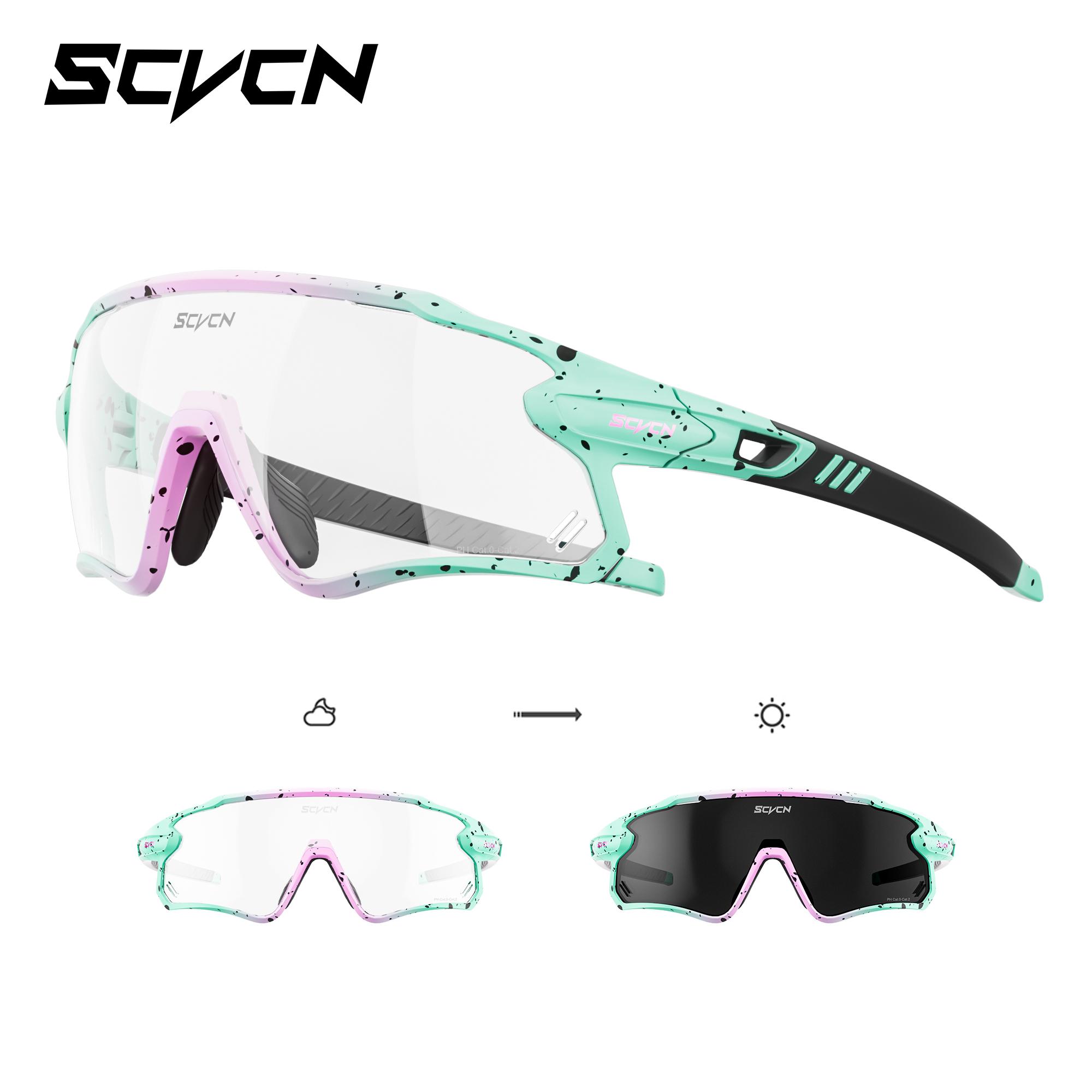 

SCVCN Photochromic Cycling Sunglasses Bike Glasses Sports Bicycle Goggles Outdoor MTB Running Sunglasses UV400 Hiking Eyewear