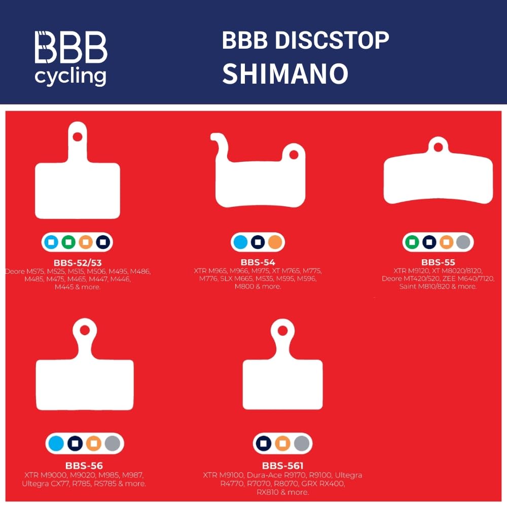BBB Disc Brake Pads, Disc Stop, BBS-54, Compatible with Shimano