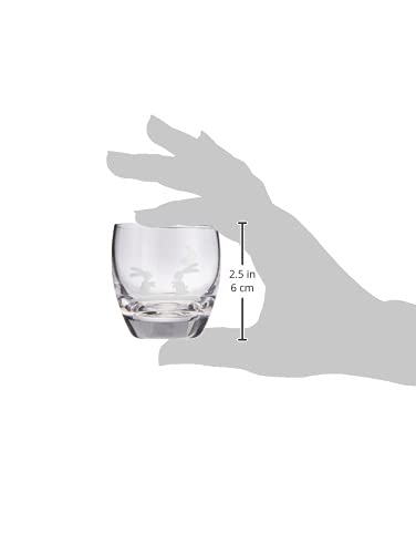 Otsuka Glass Chilled Sake Glass, Choko (Choko Cup), Approx. 95ml, Kiriko (Cut Glass), Moon Rabbit Design, Pink, Made in Japan, 11H059-PK