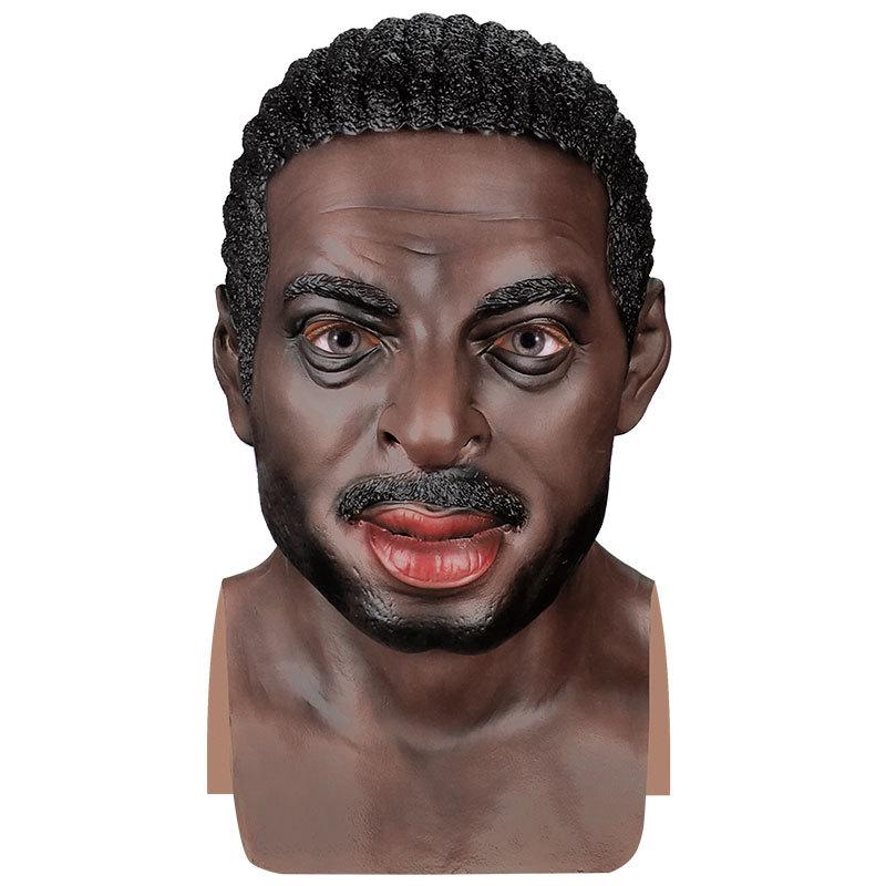 Máscara de látex de homem negro africano